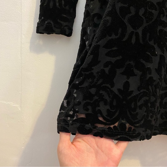 NWT Forever21 Late Night Vibes Sheer Velvet Burnout Bodycon Mini Dress - Picture 9 of 13